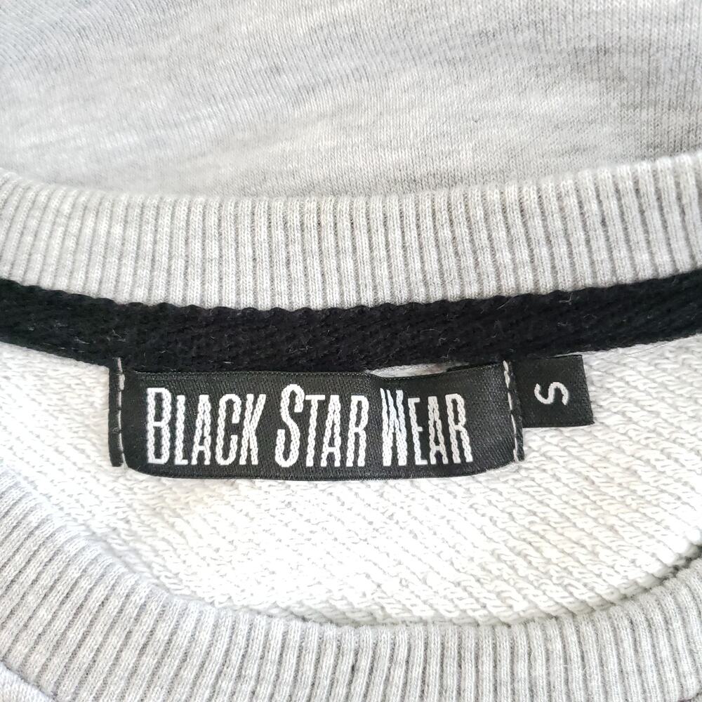 Black Star Wear Lion Graphic Print Sweatshirt Gray Crew Neck Russia Small - Picture 9 of 10